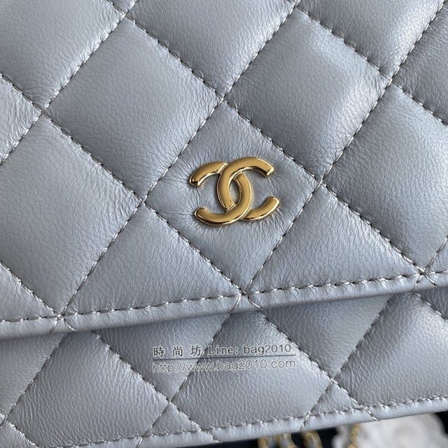 Chanel女包 香奈兒專櫃新版WOC鏈條小包 Chanel經典菱格小羊皮發財包 33814  djc4153